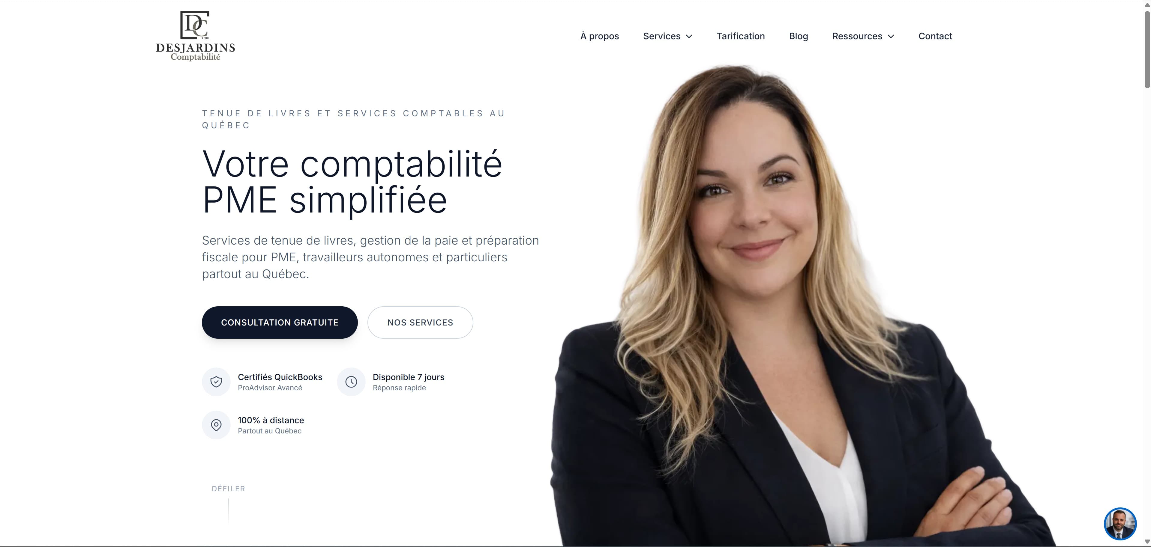Site Web Desjardins Comptabilité (Next.js)